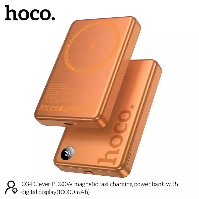 Q34 Clever PD20W Magnetic Fast Charging Power Bank With Digital Display(10000mAh) Q34 Clever PD20W Magnetic Fast Charging Power Bank With Digital Display(10000mAh)