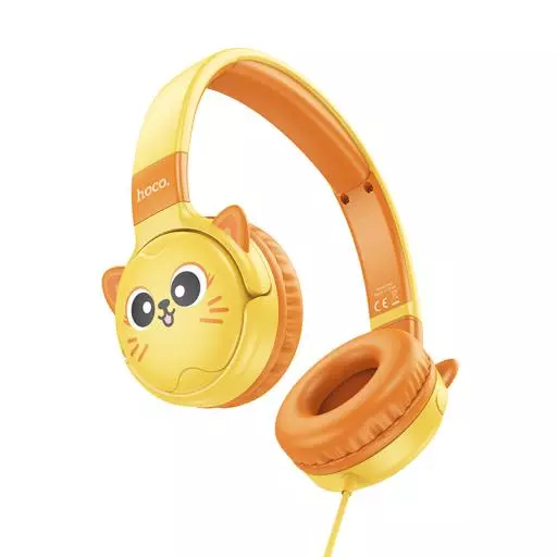 W61 Voice Children's Head-mounted Wired Earphones - Sun Yellow