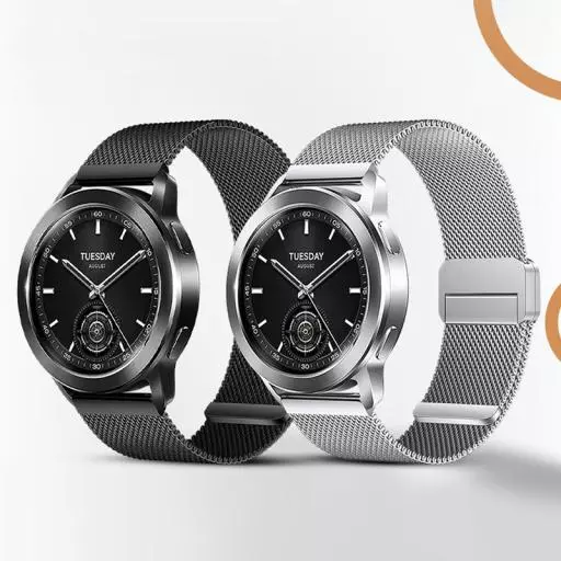 WH07 May Series Two-section Double Magnetic Buckle Milanese Strap(22mm)