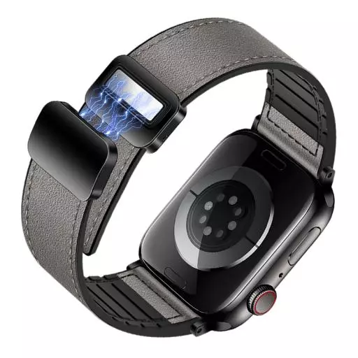 WA34 Basic Series Two-section Double Magnetic Buckle Silicone Leather Strap(44/45/46/49mm)