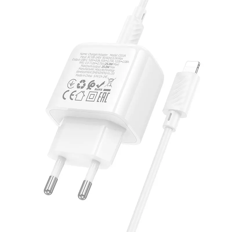 CS53A Surplus Single Port PD25W Charger Set(C To IP)(EU)