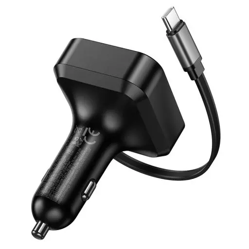 NZ18 Guardian PD65W(2C1A) Car Charger With Retractable Cable