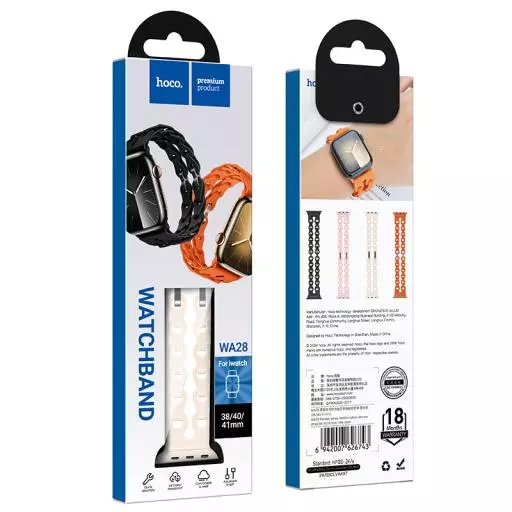 WA28 Flexible Series Fashion Hollow Silicone Strap (38/40/41/42Mm)