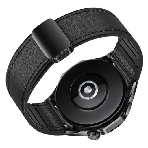WH18 Basic Series Two-section Double Magnetic Buckle Silicone Leather Strap(20mm)