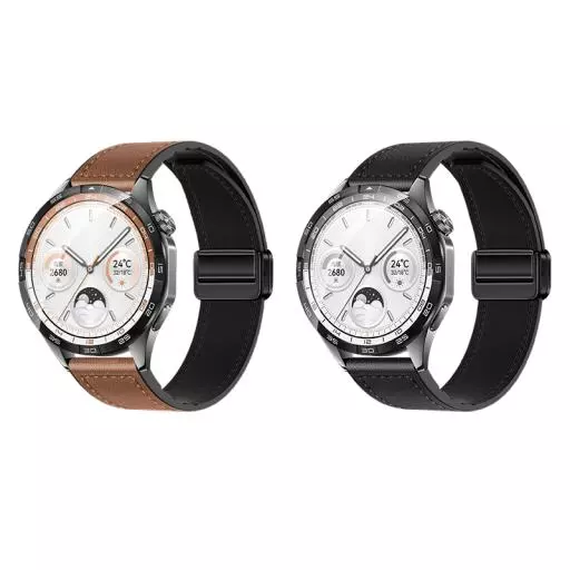 WH18 Basic Series Two-section Double Magnetic Buckle Silicone Leather Strap(22mm)