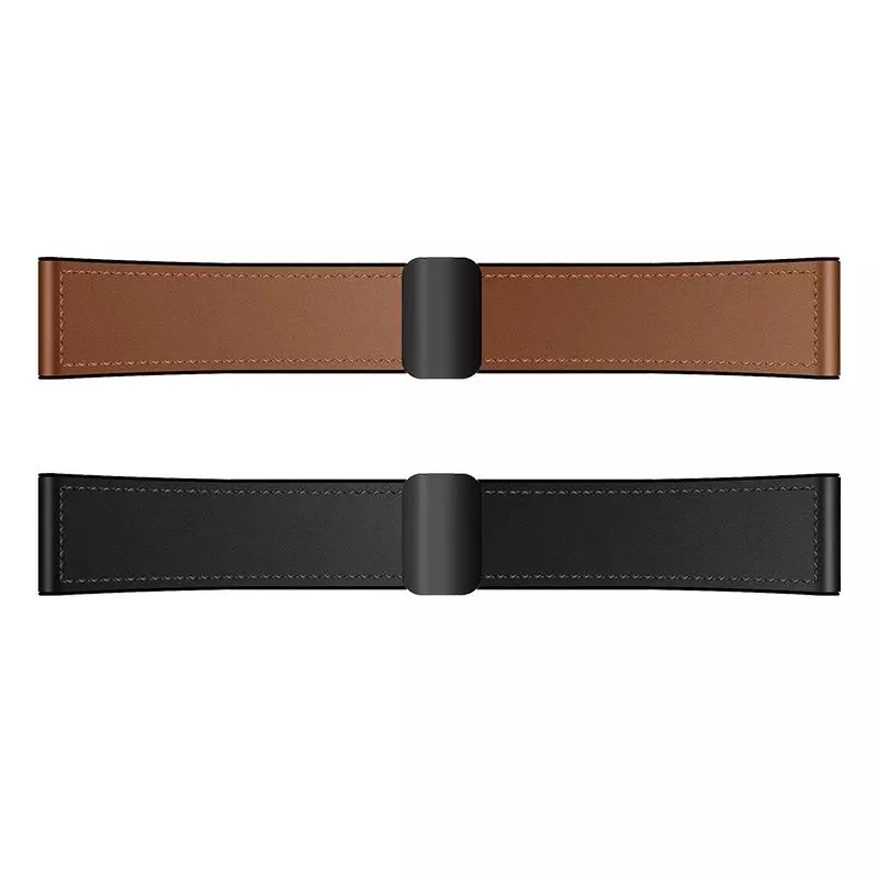 WH18 Basic Series Two-section Double Magnetic Buckle Silicone Leather Strap(20mm)