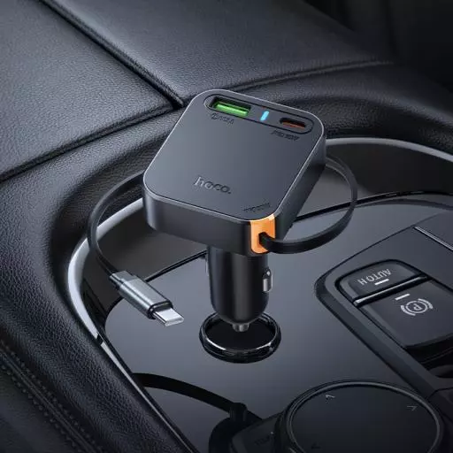 NZ18 Guardian PD65W(2C1A) Car Charger With Retractable Cable