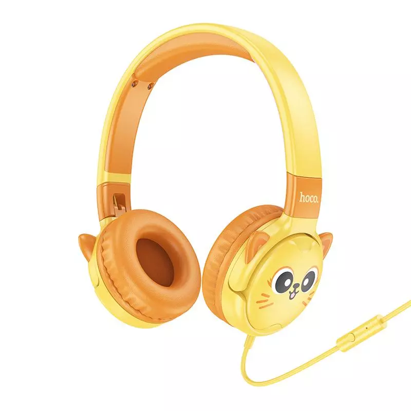 W61 Voice Children's Head-mounted Wired Earphones - Sun Yellow W61 Voice Children's Head-mounted Wired Earphones - Sun Yellow