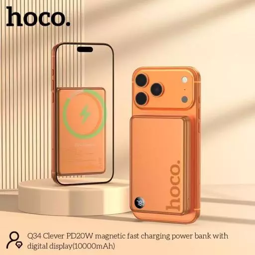 Q34 Clever PD20W Magnetic Fast Charging Power Bank With Digital Display(10000mAh)
