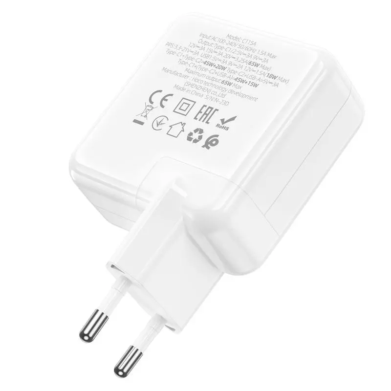 C115A Header PD65W  GaN Three-port(2C1A) Charger(EU)