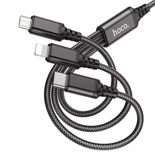 X76 3-in-1 Super charging cable(iP+Type-C+Micro) (1M)