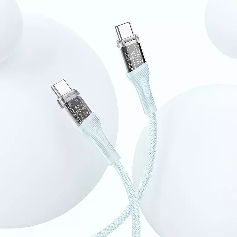 U111 Type-C To Type-C Transparent Discovery Edition 60W Charging Data Cable U111 Type-C To Type-C Transparent Discovery Edition 60W Charging Data Cable