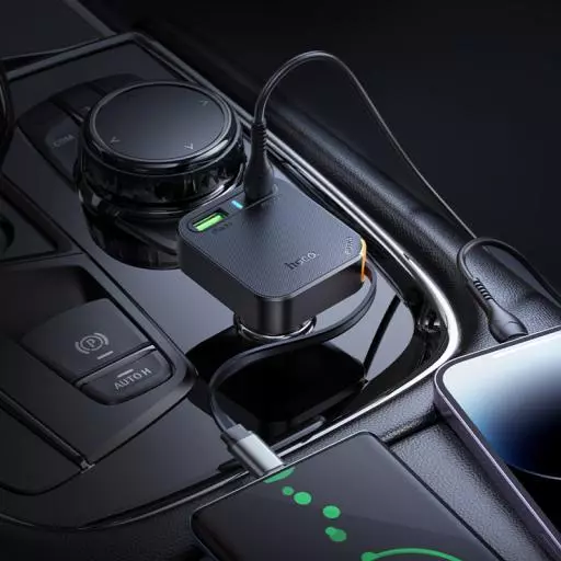 NZ18 Guardian PD65W(2C1A) Car Charger With Retractable Cable