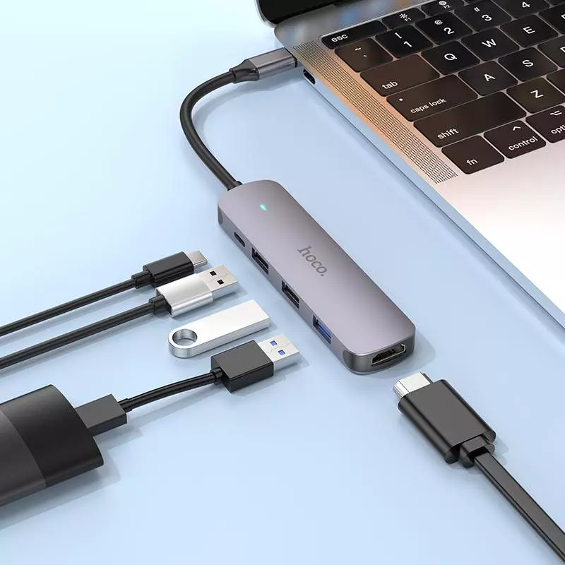HB27 Type-C Multi-function Converter(HDTV+USB3.0+USB2.0*2+PD) HB27 Type-C Multi-function Converter(HDTV+USB3.0+USB2.0*2+PD)