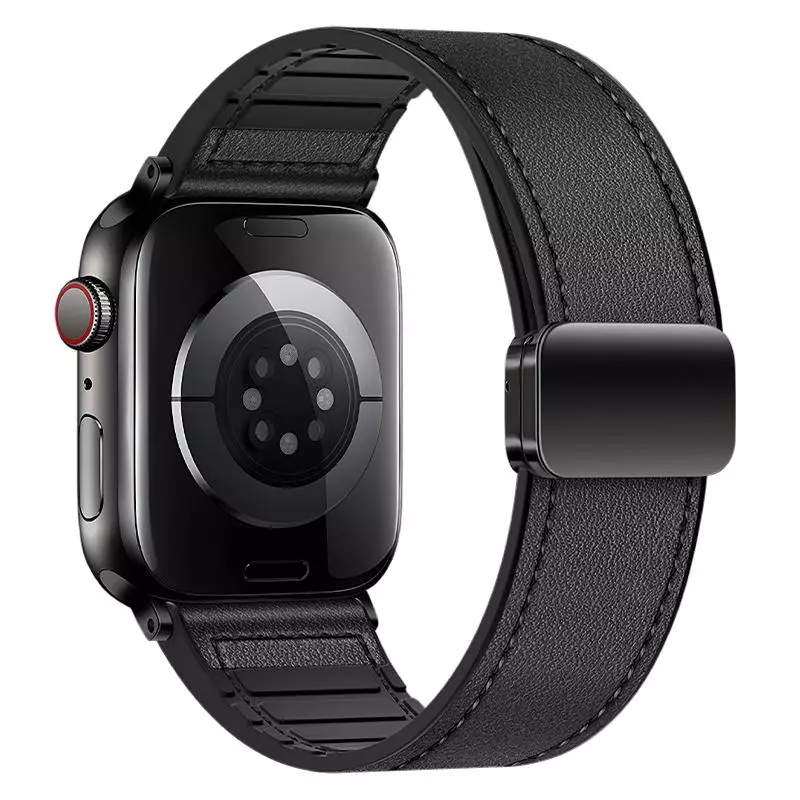 WA34 Basic Series Two-section Double Magnetic Buckle Silicone Leather Strap(44/45/46/49mm) WA34 Basic Series Two-section Double Magnetic Buckle Silicone Leather Strap(44/45/46/49mm)