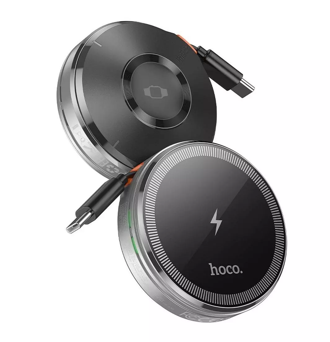 CQ18 Flash(magnetic+iWatch) Wireless Fast Charger With Retractable Cable