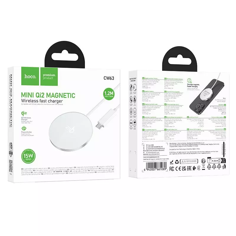 CW63 Fast Qi2 Magnetic Wireless Fast Charger