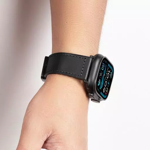 WA34 Basic Series Two-section Double Magnetic Buckle Silicone Leather Strap(44/45/46/49mm)