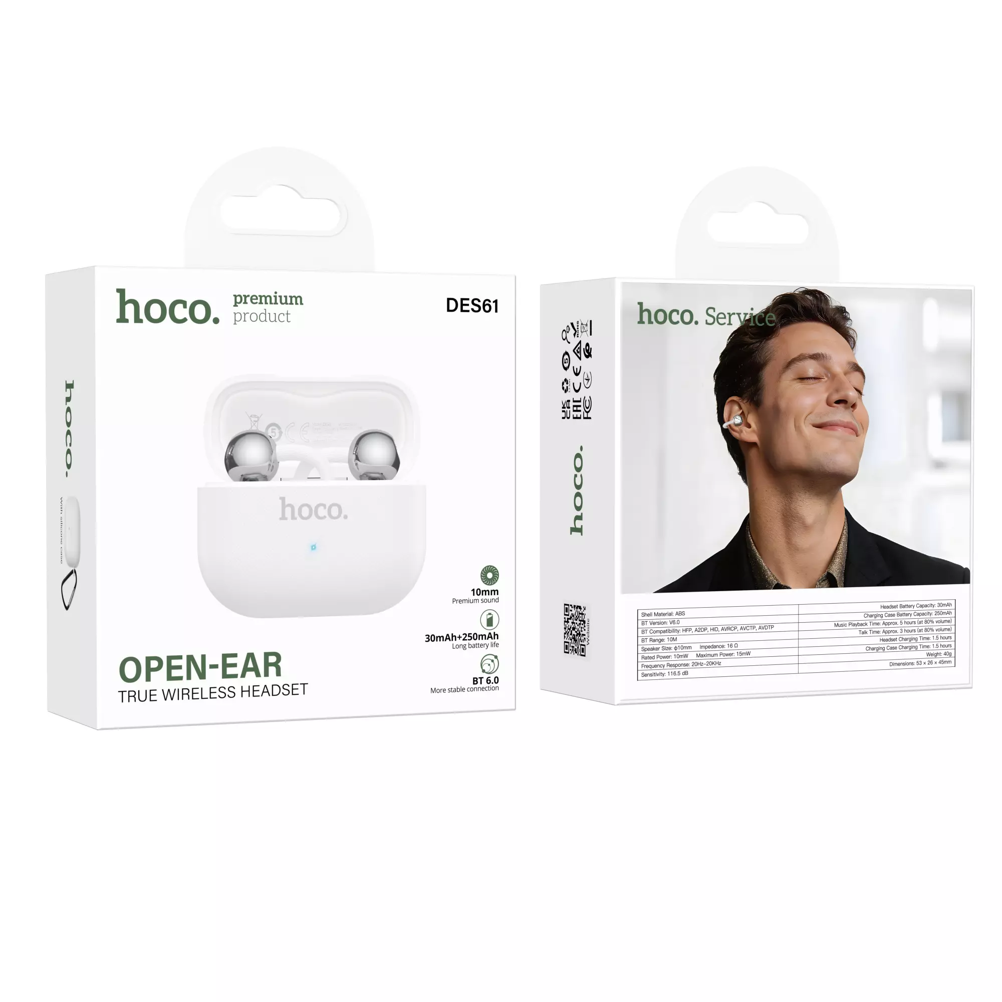 DES61 Cool True Wireless BT Headset(with Black Silicone Case)