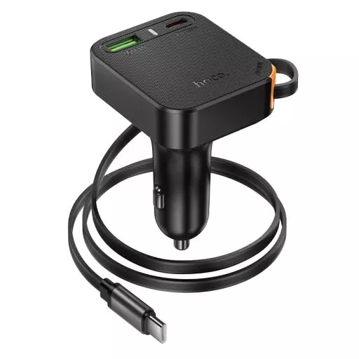 NZ18 Guardian PD65W(2C1A) Car Charger With Retractable Cable