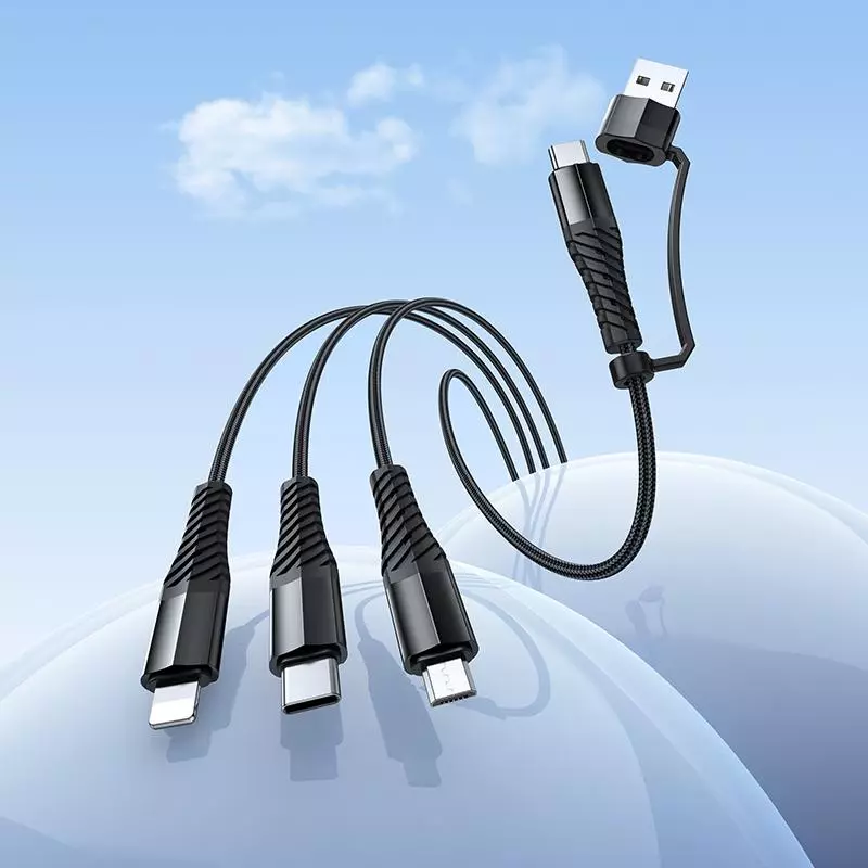 X123 Victory 3-In-1 Charging Cable(USB/C To IP+C+Micro)