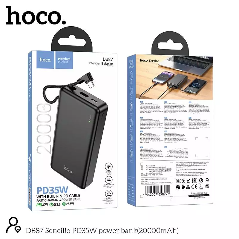 DB87 Sencillo PD35W Power Bank(20000mAh)