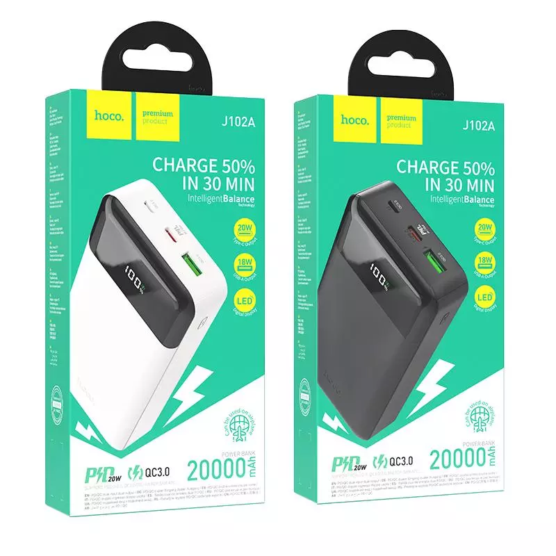 J102A Cool Figure PD20W+QC3.0 Power Bank(20000mAh) J102A Cool Figure PD20W+QC3.0 Power Bank(20000mAh)