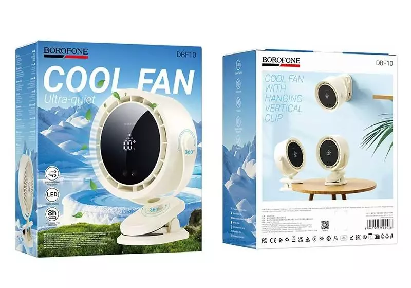 DBF10 Cool Fan With Hanging Vertical Clip And Digital Display