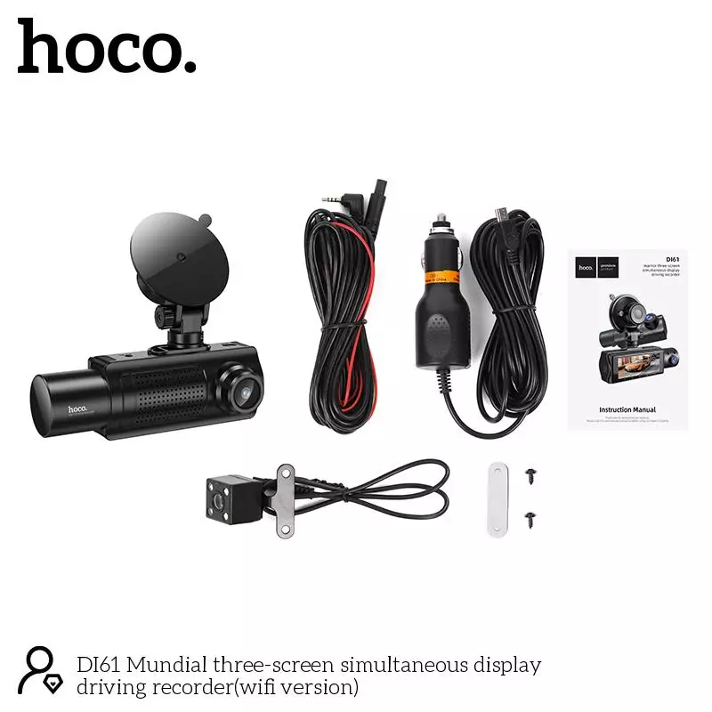 DI61 Mundial Three-screen Simultaneous Display Driving Recorder(wifi Version)