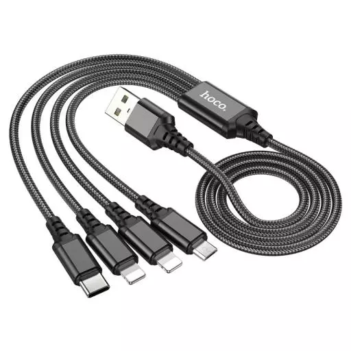 X76 4-In-1 Super Charging Cable(iP+iP+Type-C+Micro)