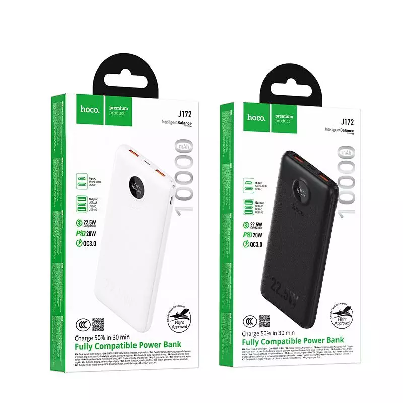 J172 Precision 22.5W+PD20W Fully Compatible Power Bank(10000mAh)(CCC)