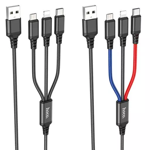 X76 3-in-1 Super charging cable(iP+Type-C+Micro) (1M)