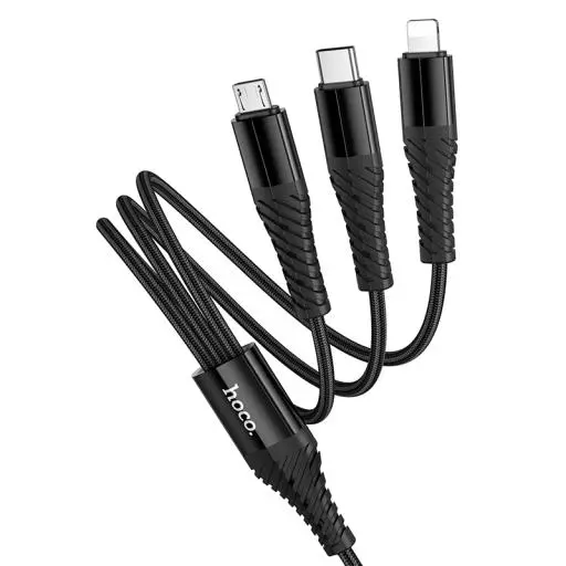 X123 Victory 3-In-1 Charging Cable(USB/C To IP+C+Micro)