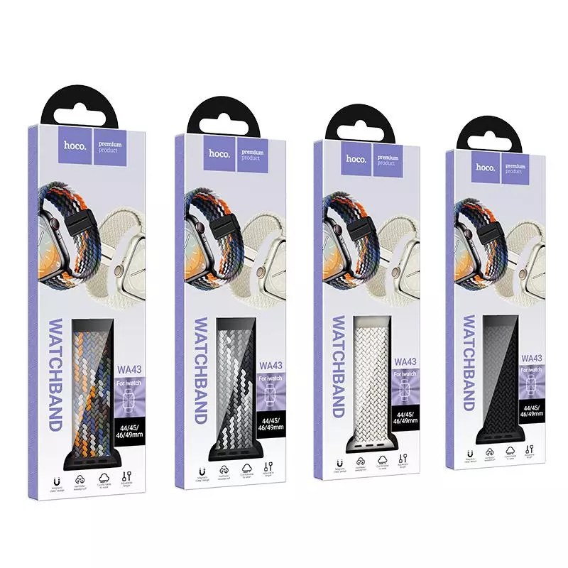 WA43 Jane Eyre Series Loop Magnetic Buckle Nylon Strap(44/45/46/49mm)