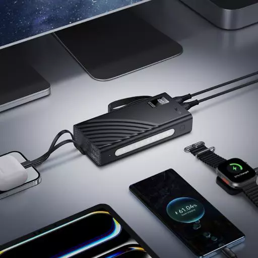 J155 Shine 22.5W+PD20W+light 4-Cable Power Bank(20000mAh)