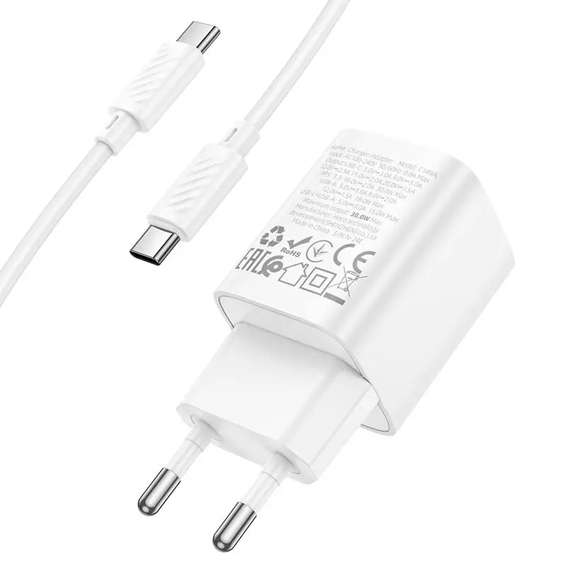 C149A Charm PD30W+QC3.0 Charger Set(C To C)(EU)