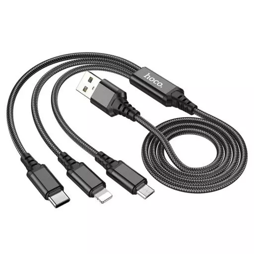 X76 3-In-1 Super Charging Cable(iP+Type-C+Micro)