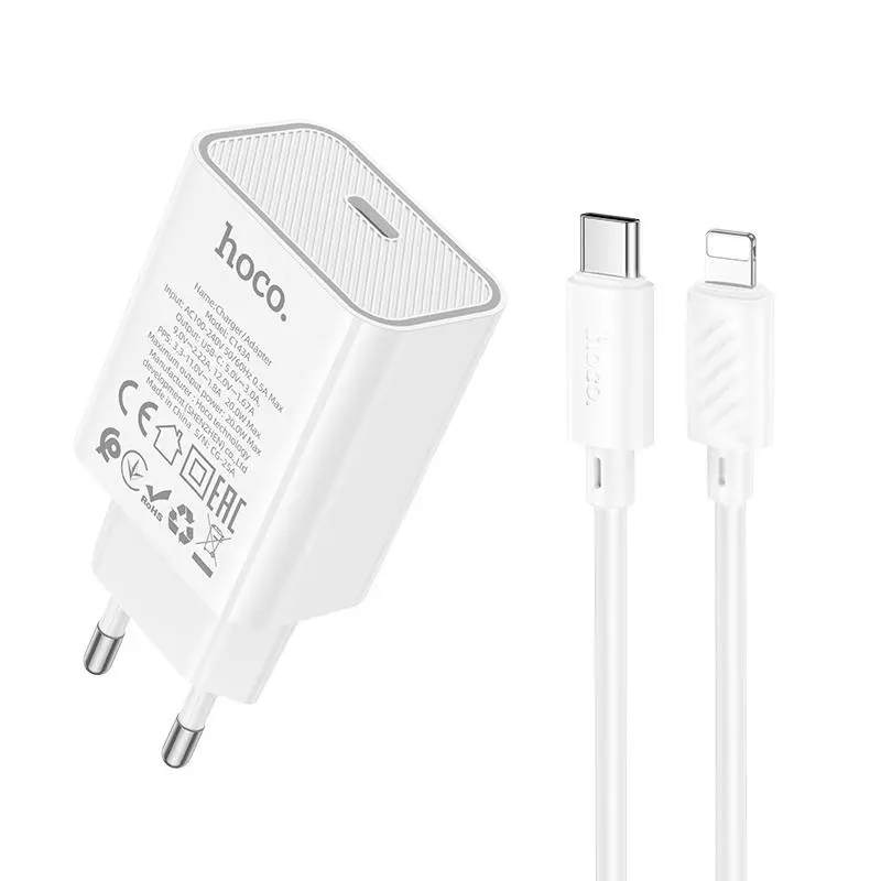 C143A Benefit single port PD20W charger set(C to iP)(EU)