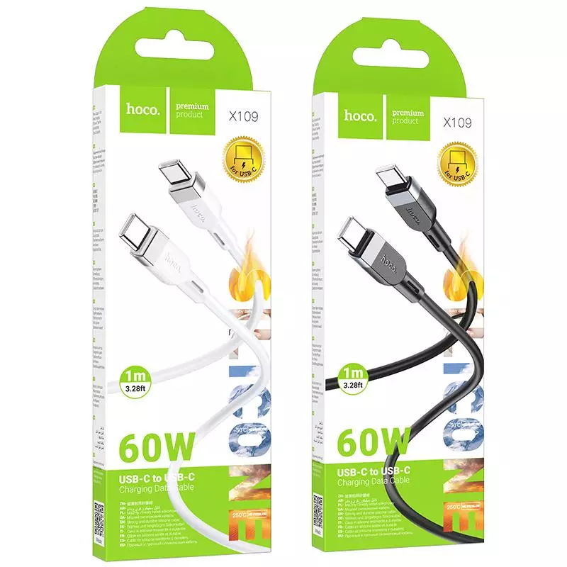 X109 Energy 60W Silicone Charging Data Cable C To C(L=1M)