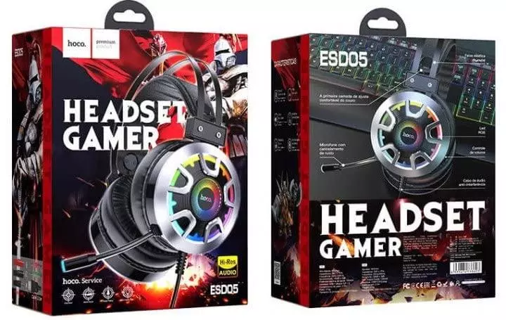 ESD05 Gaming LED Headphones Hi-Res Black