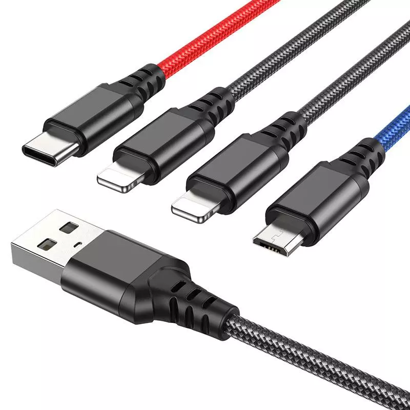 X76 4-In-1 Super Charging Cable(iP+iP+Type-C+Micro) X76 4-In-1 Super Charging Cable(iP+iP+Type-C+Micro)