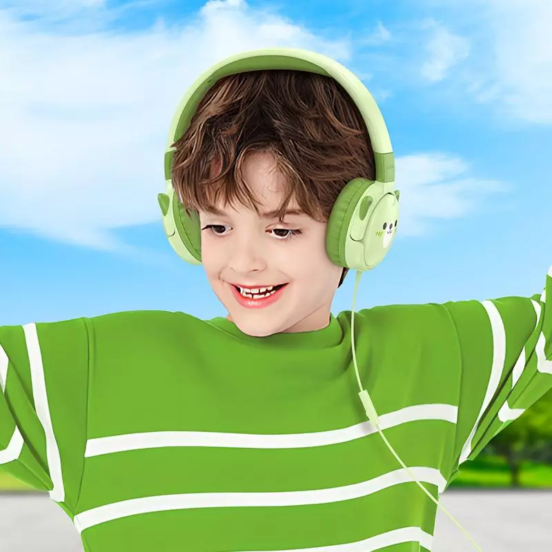 W61 Voice Children's Head-mounted Wired Earphones - Sun Yellow