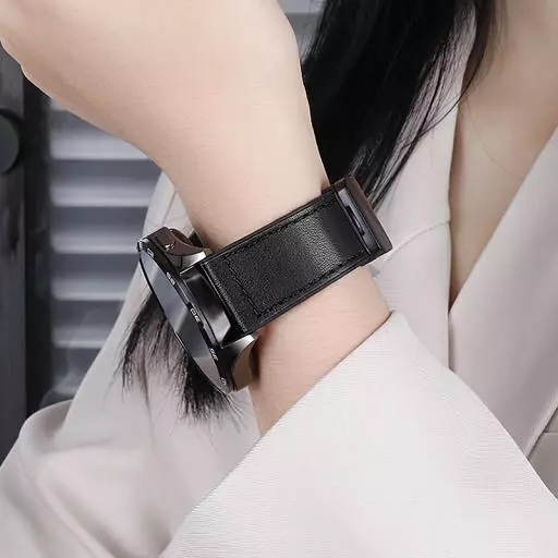 WH18 Basic Series Two-section Double Magnetic Buckle Silicone Leather Strap(22mm)
