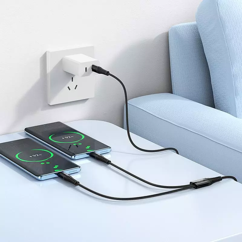 X123 Victory 2-In-1 Charging Cable(C To C+C)