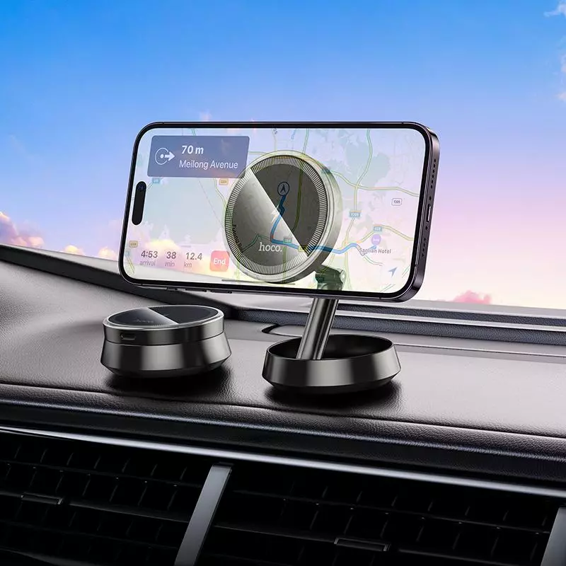 HW33 Metal Ring Magnetic Wireless Fast Charging Car Holder(center Console) HW33 Metal Ring Magnetic Wireless Fast Charging Car Holder(center Console)