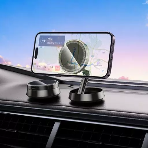 HW33 Metal Ring Magnetic Wireless Fast Charging Car Holder(center Console)