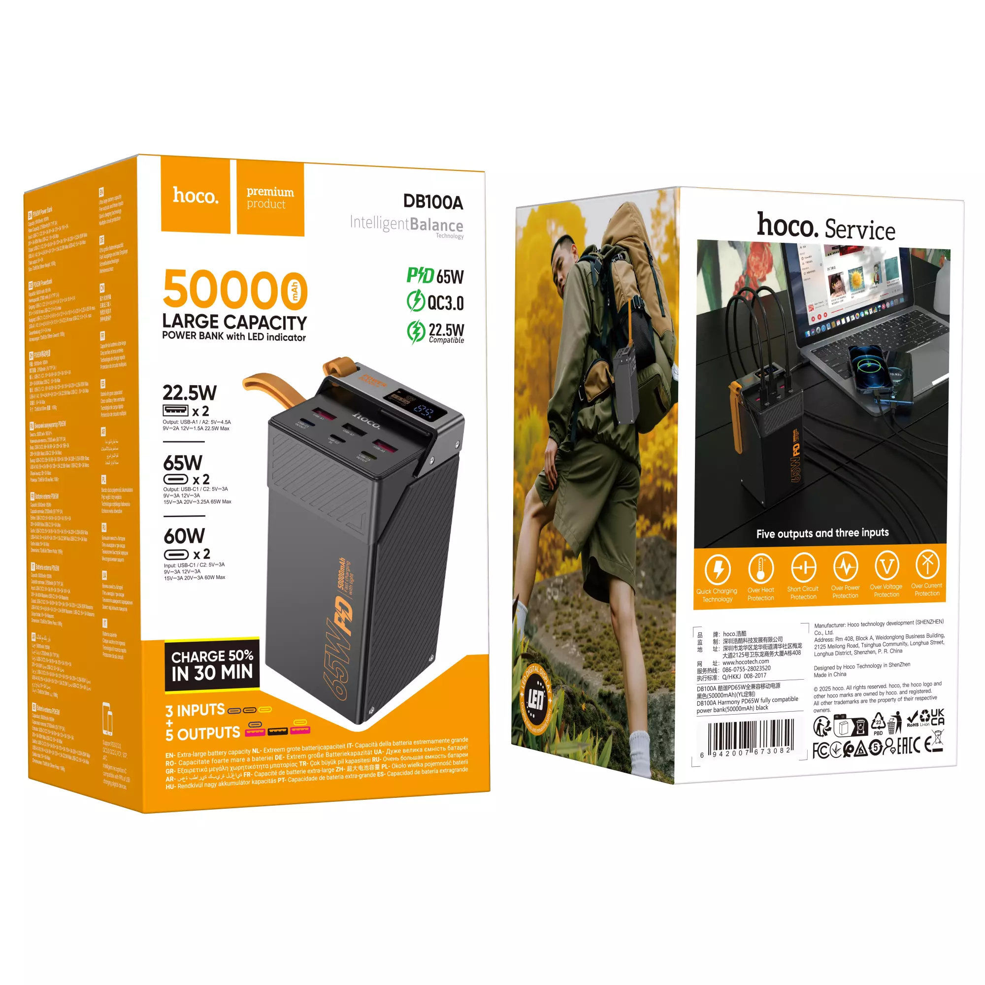 DB100A Harmony PD65W Fully Compatible Power Bank(50000mAh)