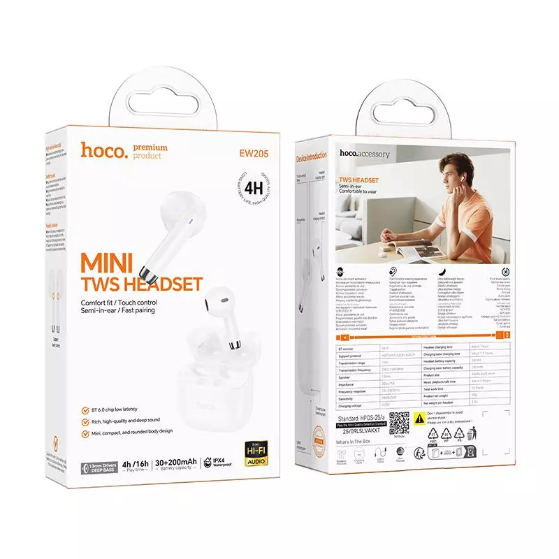 EW205 Peaceful True Wireless BT Headset