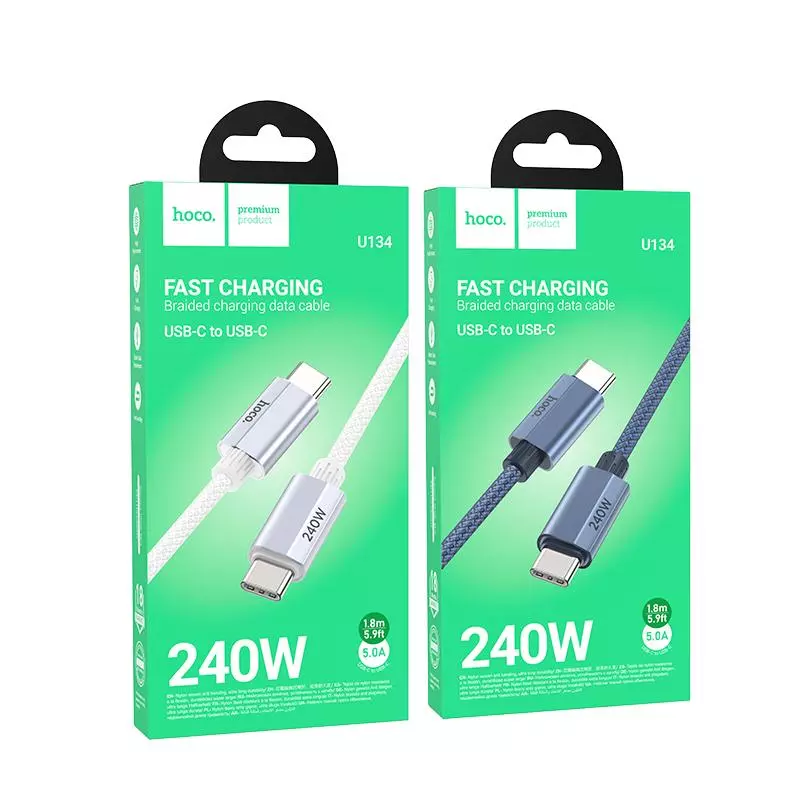 U134 Primero 240W Charging Data Cable Type-C To Type-C(L=1.8M)