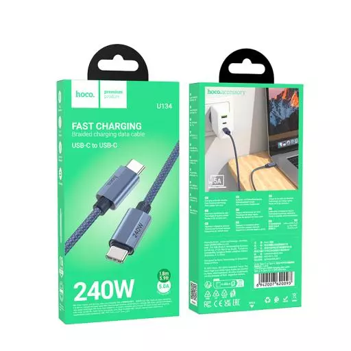 U134 Primero 240W charging data cable Type-C to Type-C(1.8M)